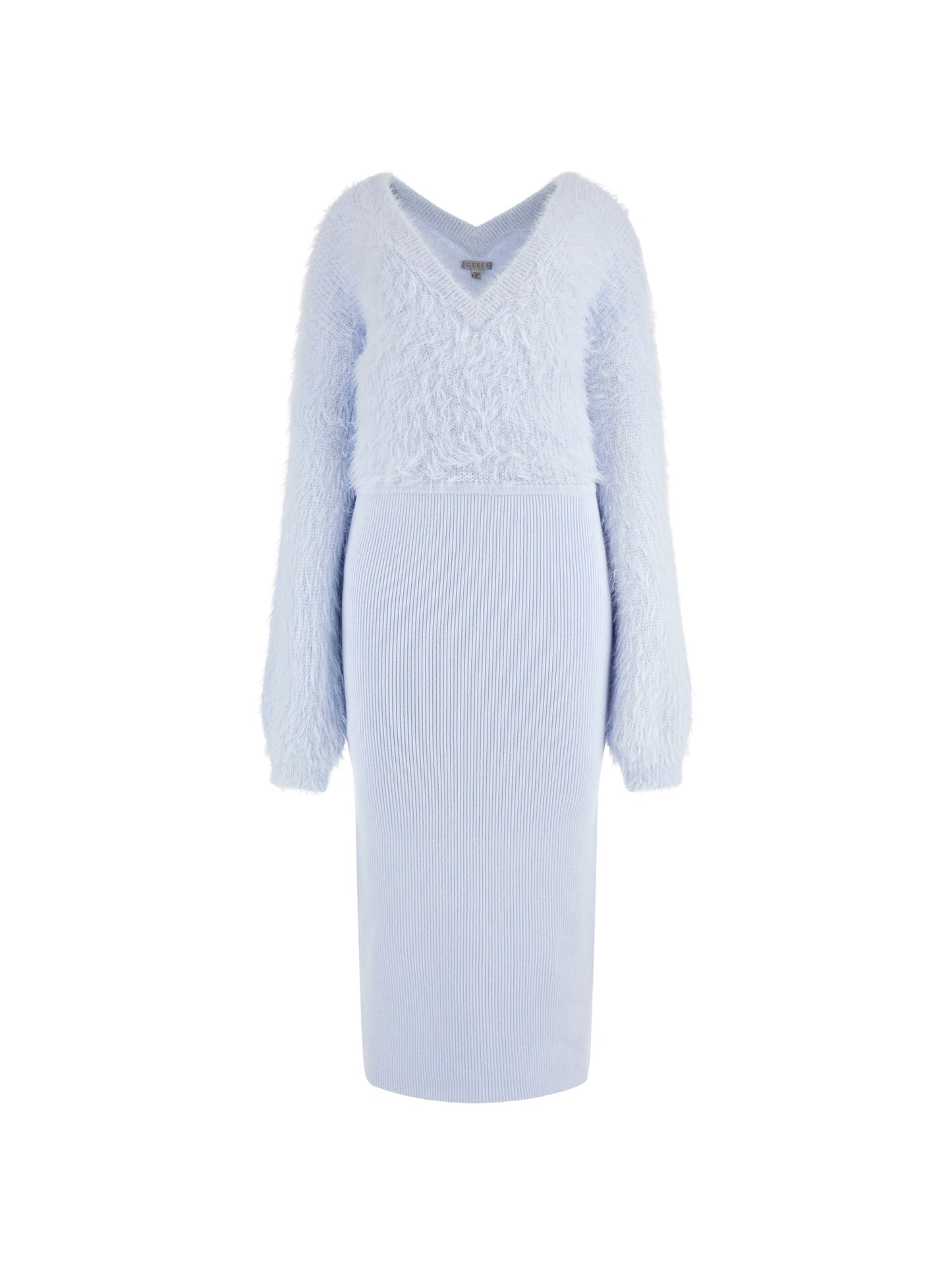 Fuzzy sweater midi dress