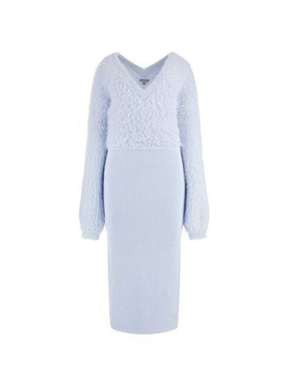 Fuzzy sweater midi dress