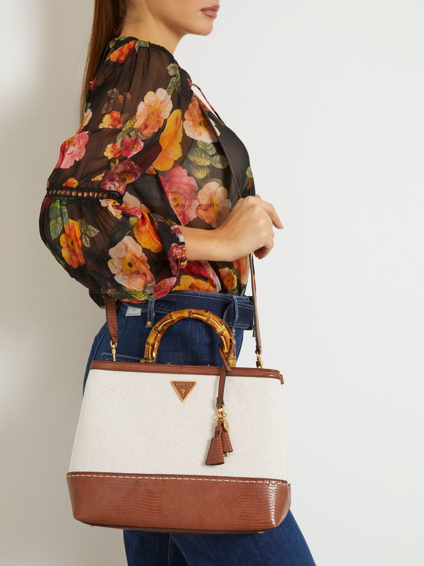 Zabry handbag with croc-print details