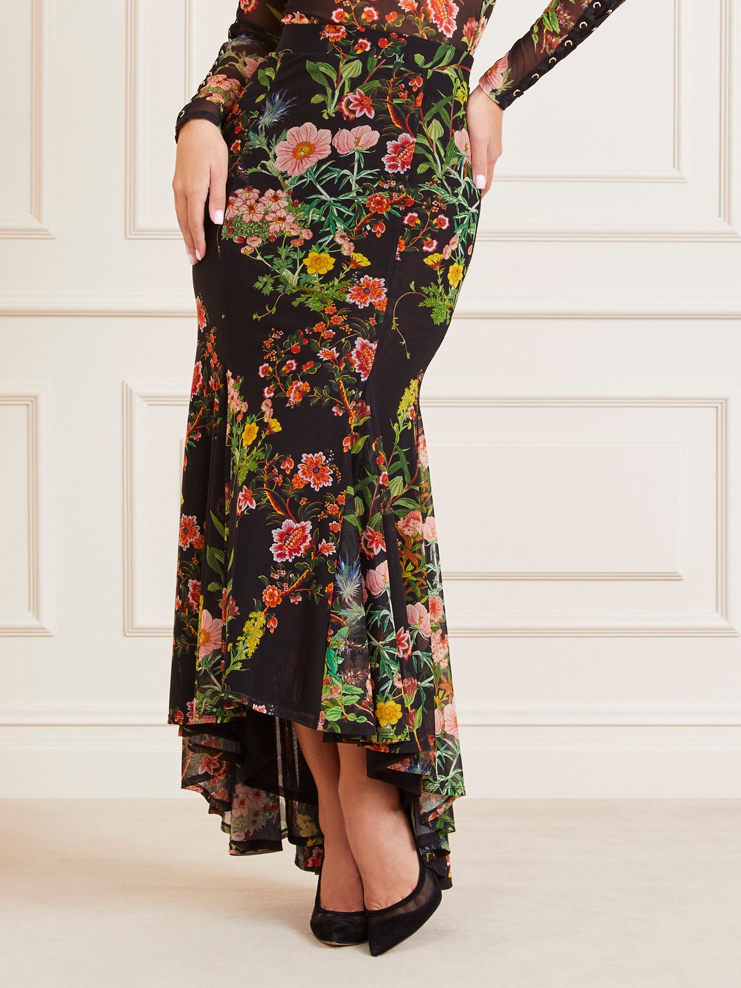 Marciano all over print long skirt
