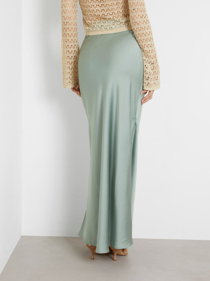 Satin long skirt