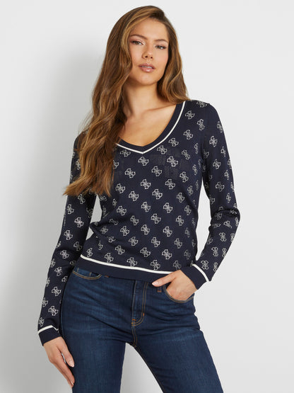 Rhinestones logo sweater