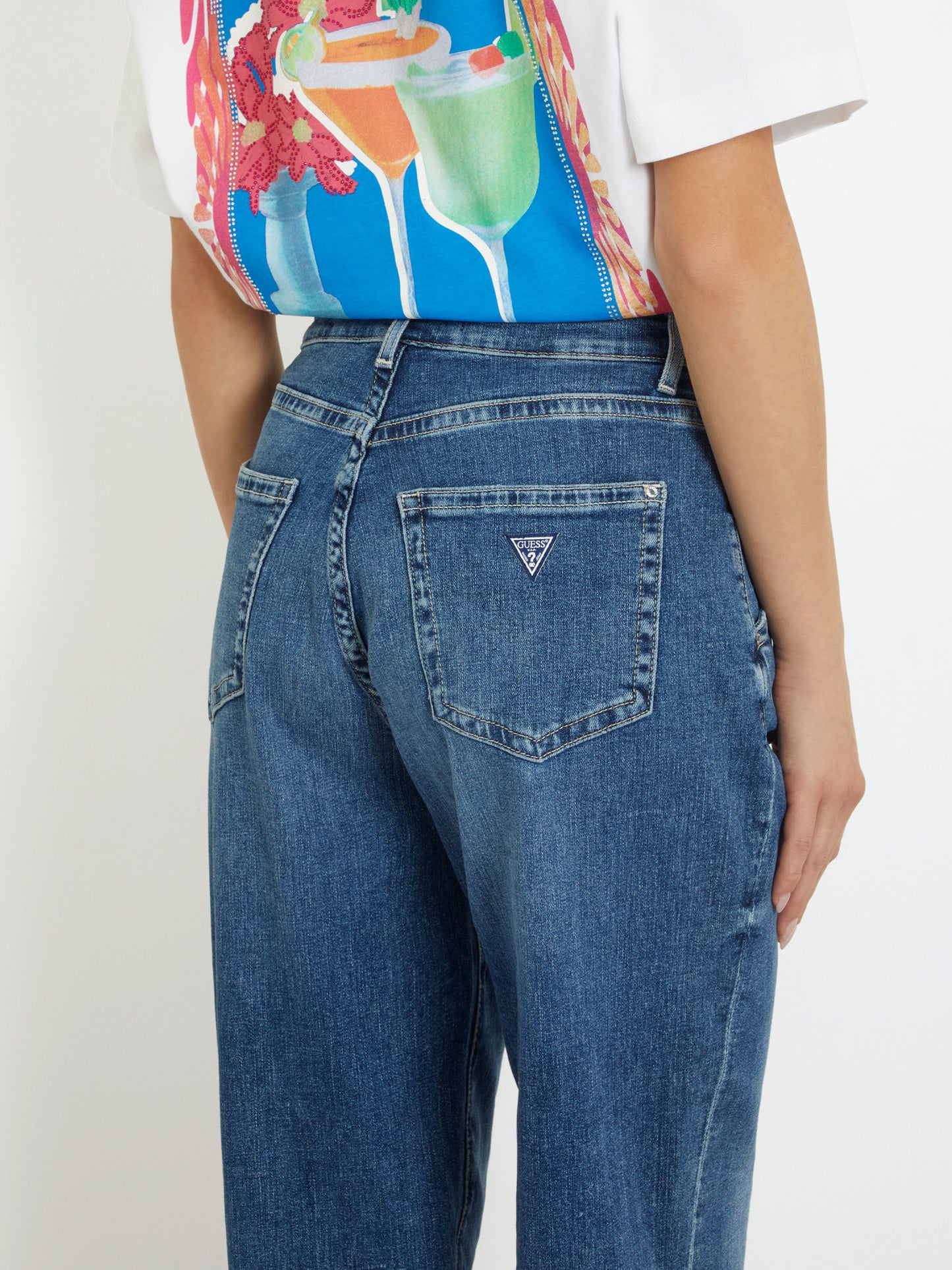 High rise relaxed denim pant