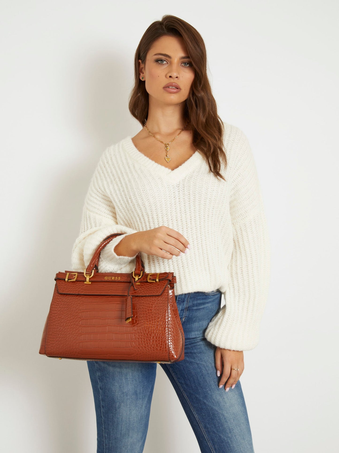 Sestri croc-print handbag