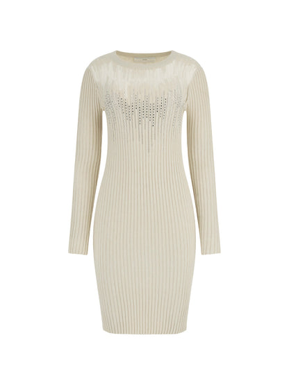 Rhinestones mini sweater dress