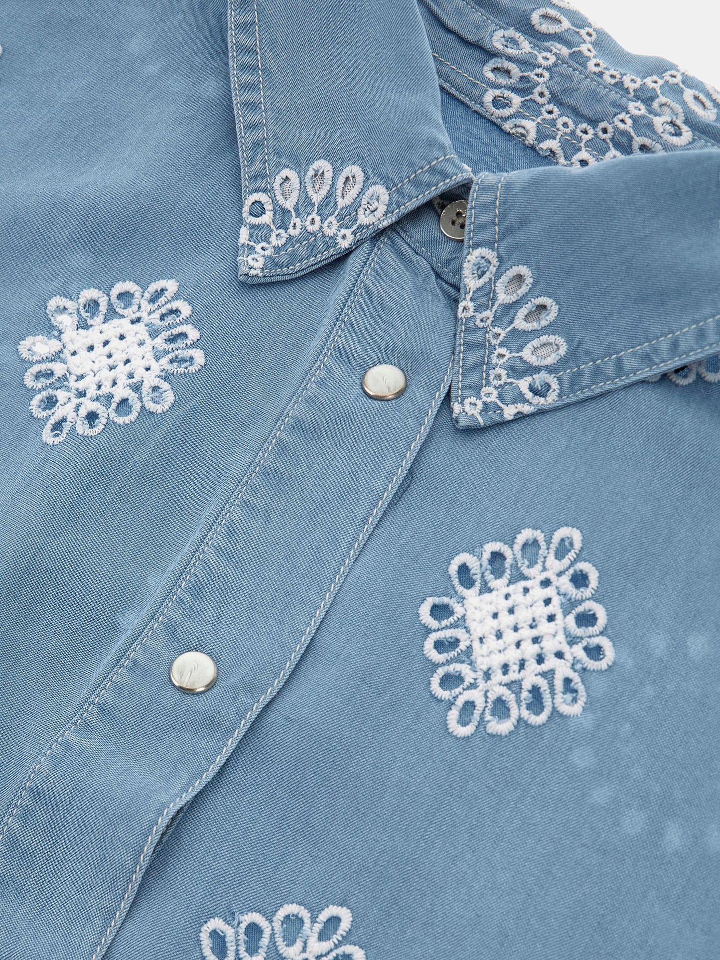 Embroidered denim shirt