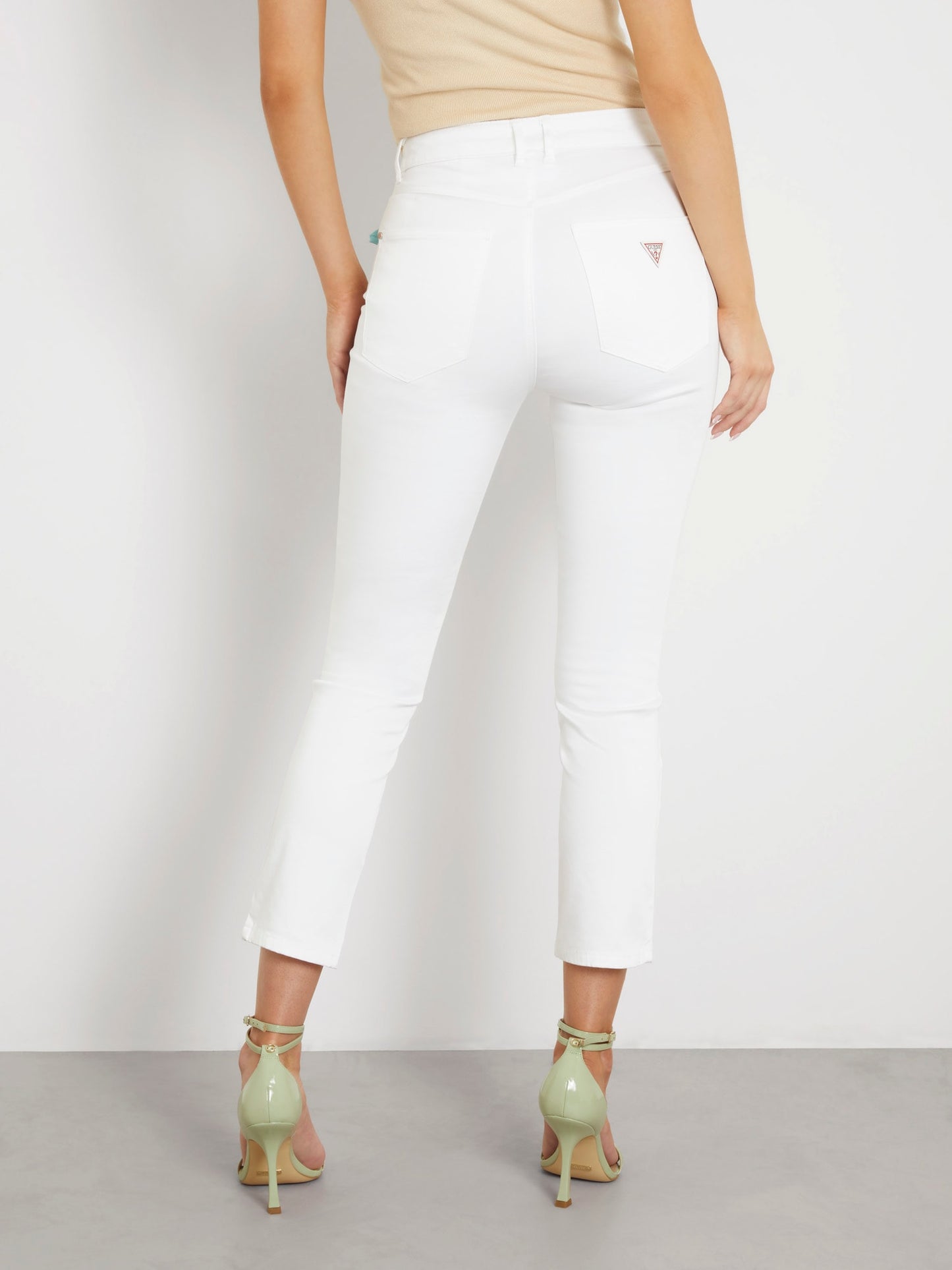 High rise skinny satin pant