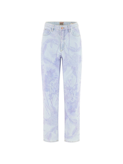 Printed mom denim pant