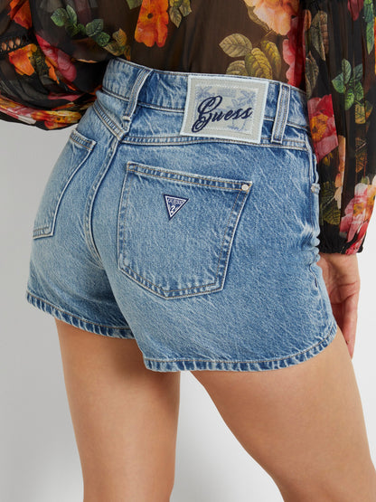 Mid rise denim shorts
