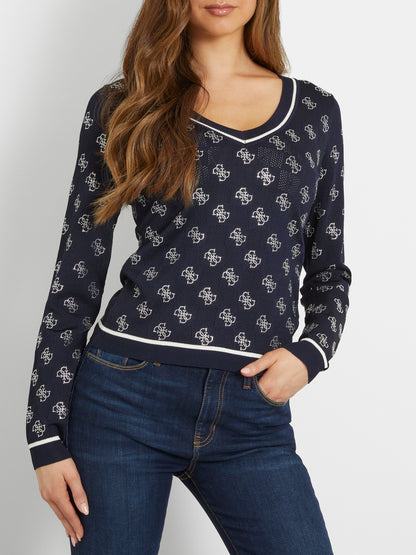 Rhinestones logo sweater
