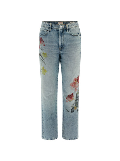 Girly straight denim pant