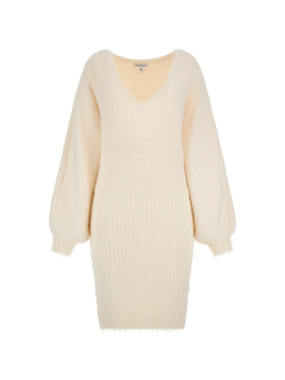Fuzzy sweater midi dress