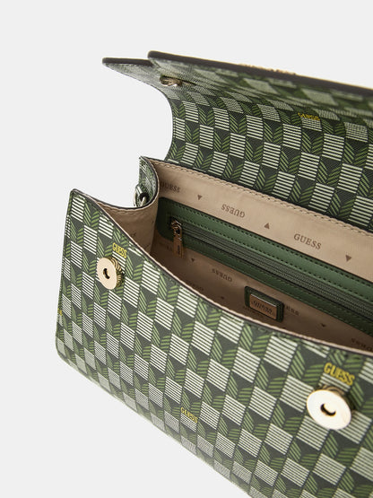 Hallie geometric-print handbag
