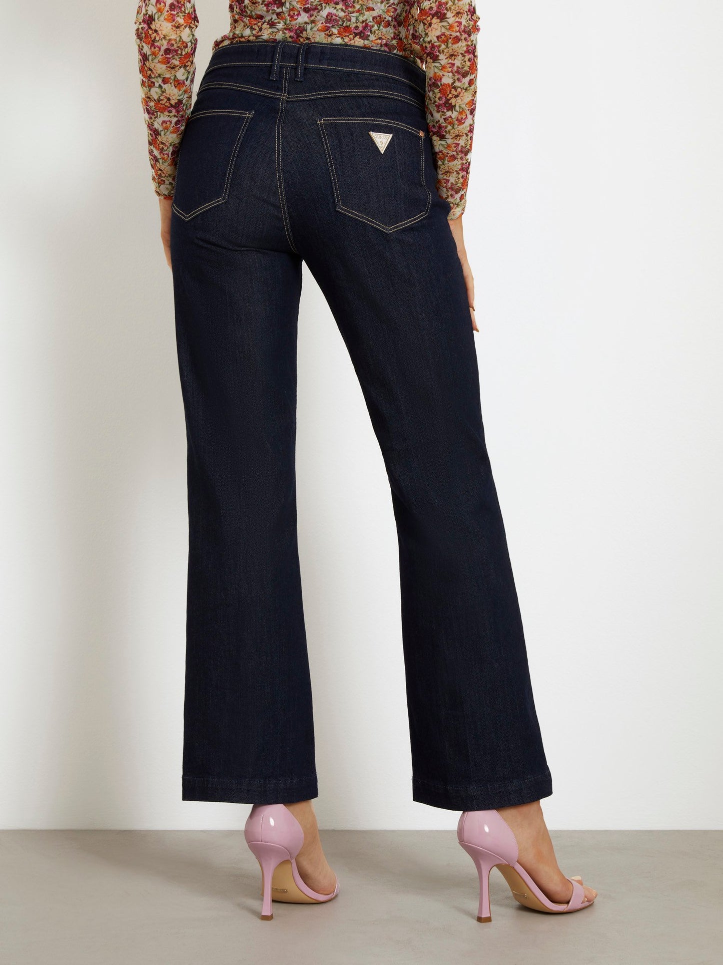 High rise flare denim pant