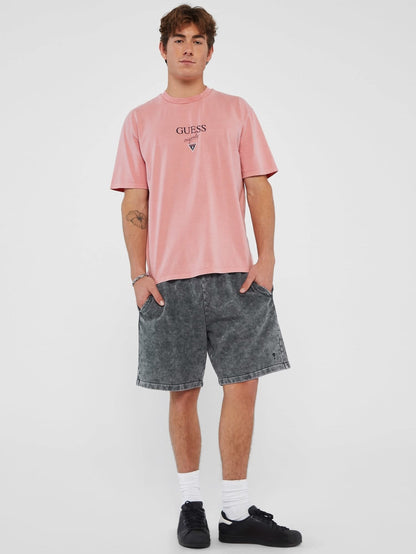 Small logo embroidery short