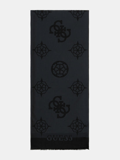 4G peony logo lettering scarf
