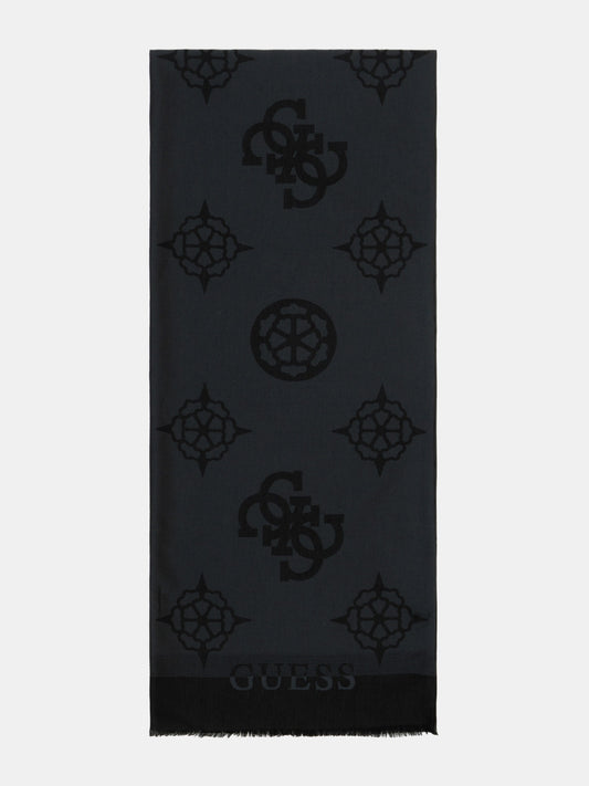 4G peony logo lettering scarf
