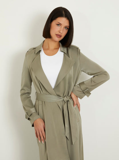 Satin classic trench