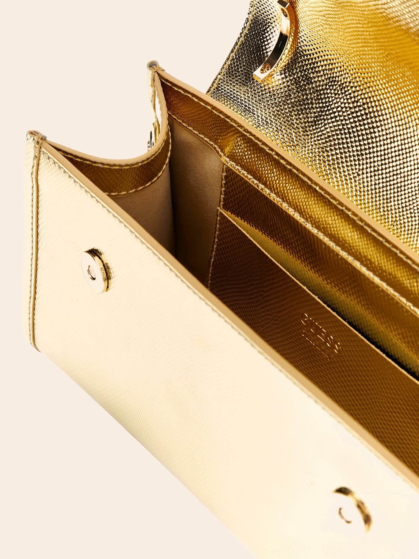 Iris laminated genuine leather handbag