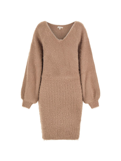 Fuzzy sweater midi dress