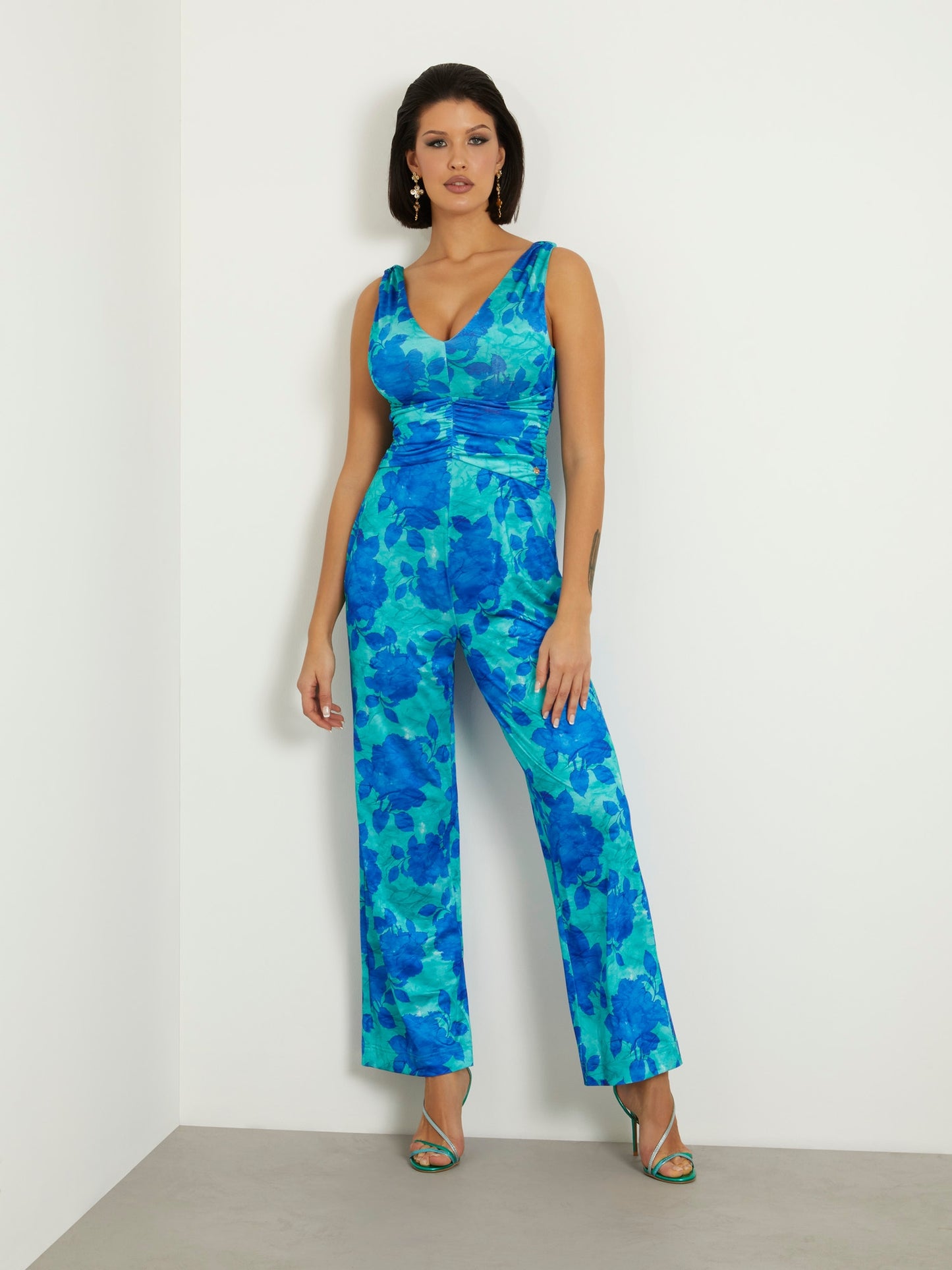 All over print flare jumpsuit