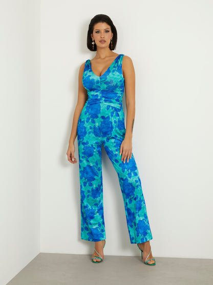 All over print flare jumpsuit