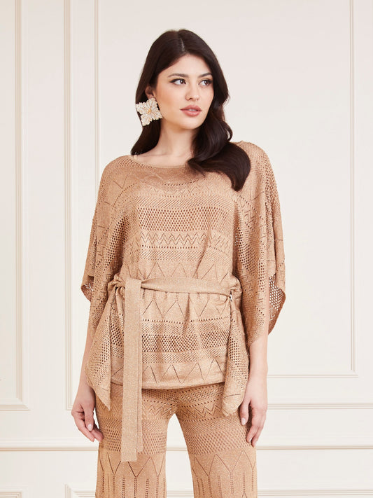 Marciano crochet lurex kimono