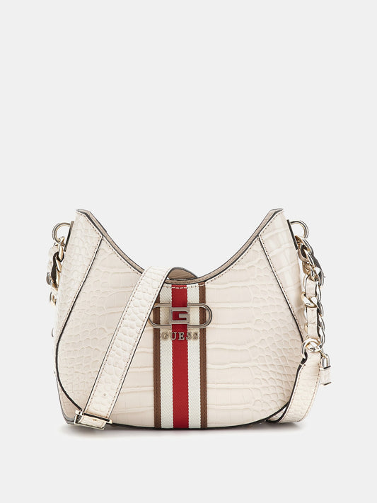 Nelka croc-print mini crossbody