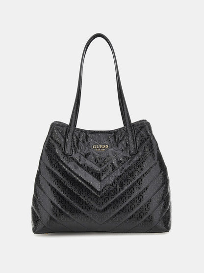 Vikky patent leather logo shopper