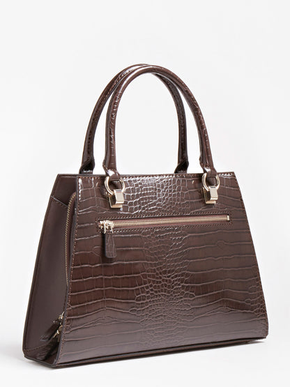 STEPHI CROC PRINT HANDBAG