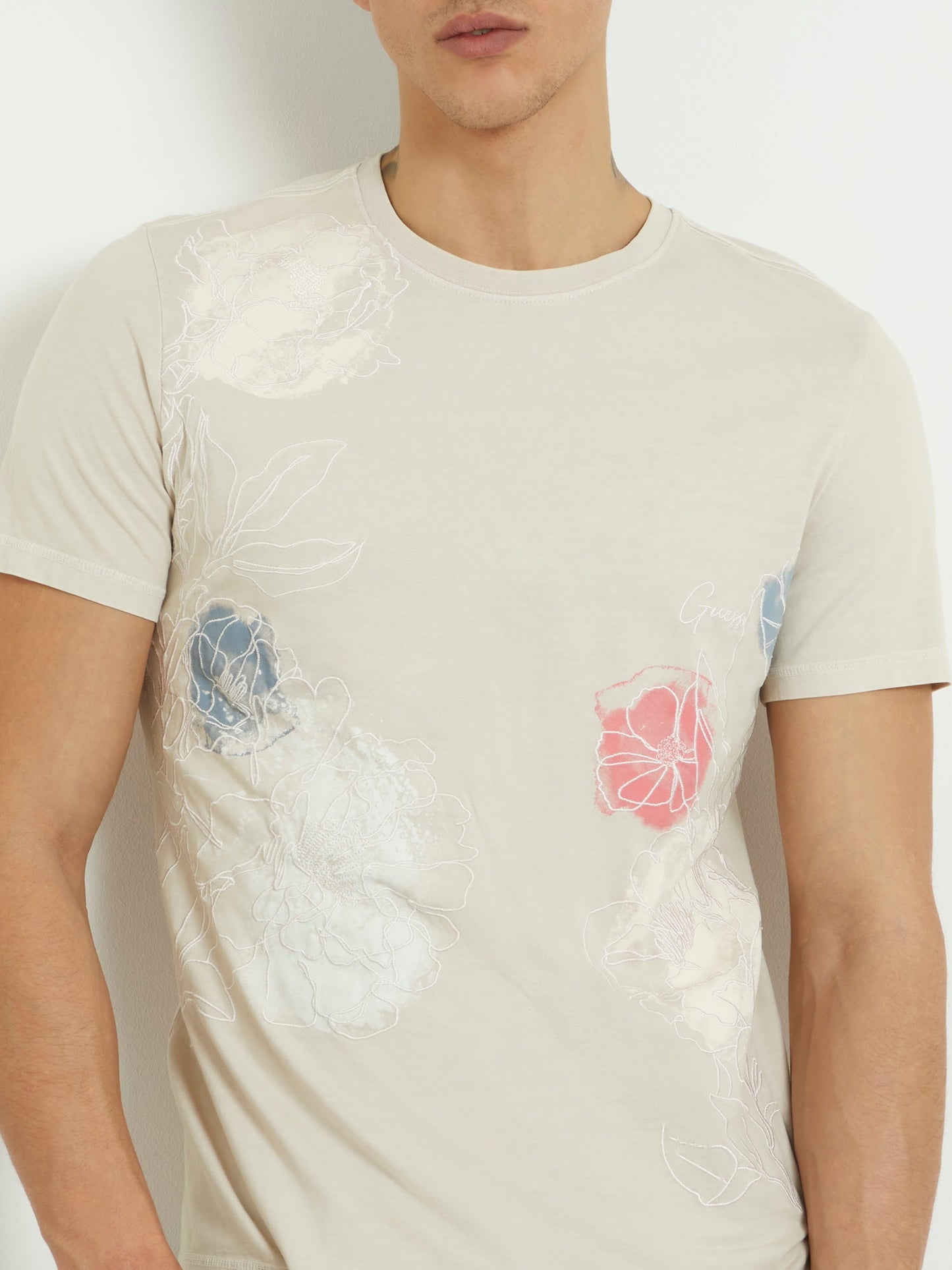 Floral embroidery t-shirt