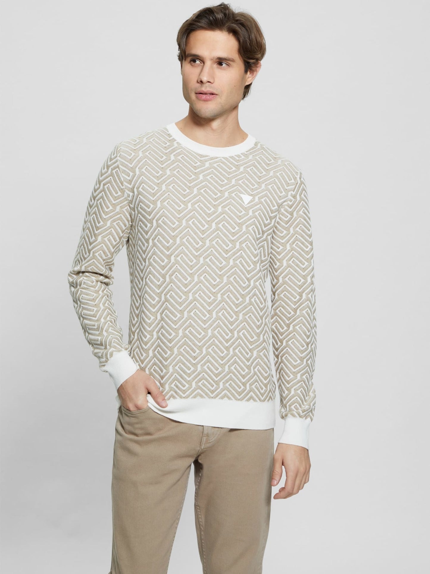 Geometric jaquard sweater