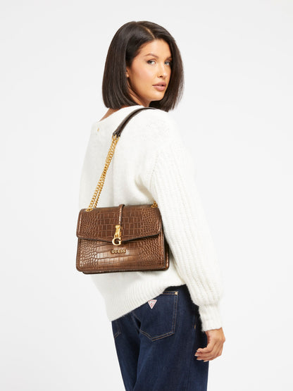 G James croc-look crossbody