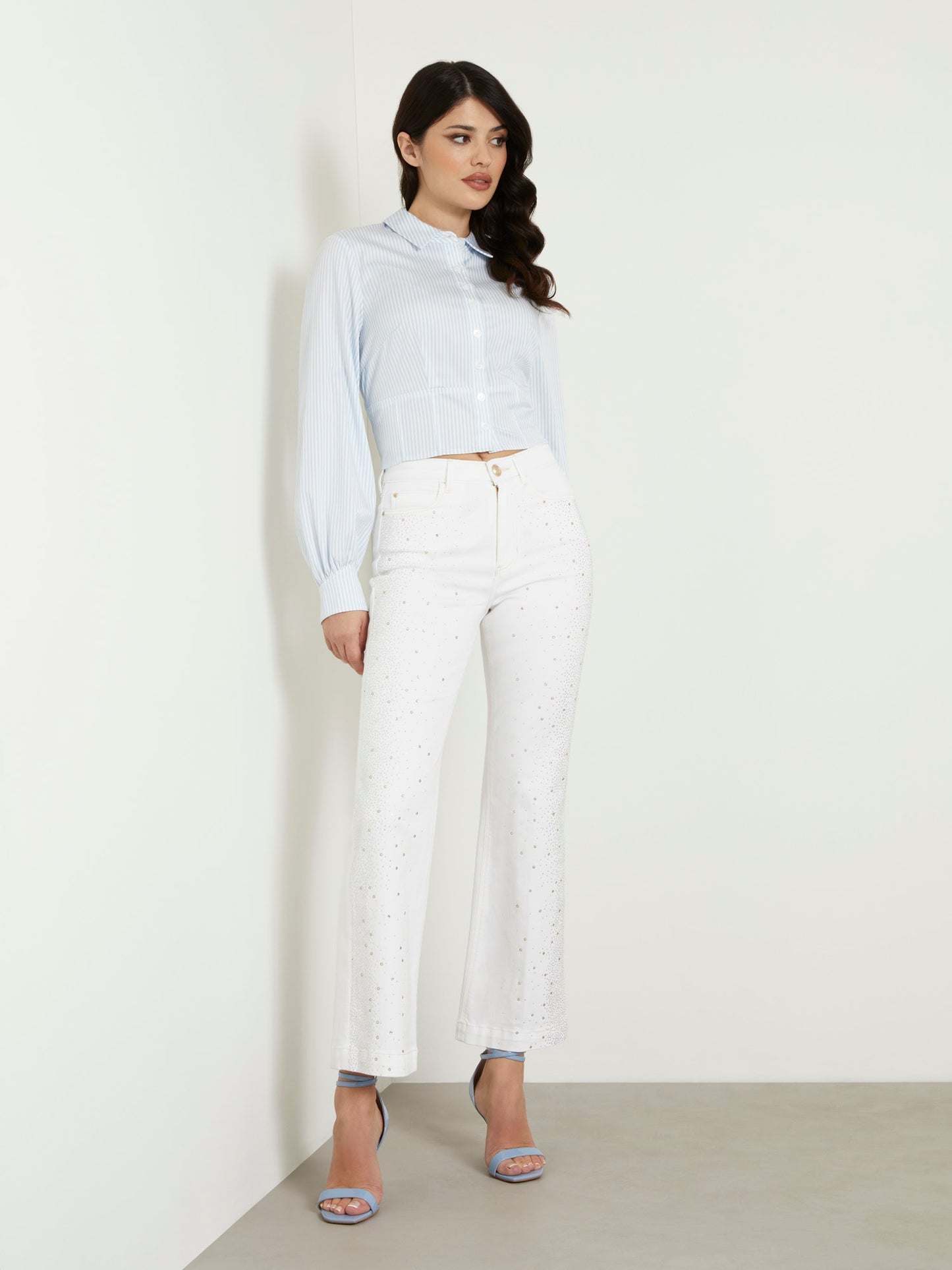 High rise flare denim pant
