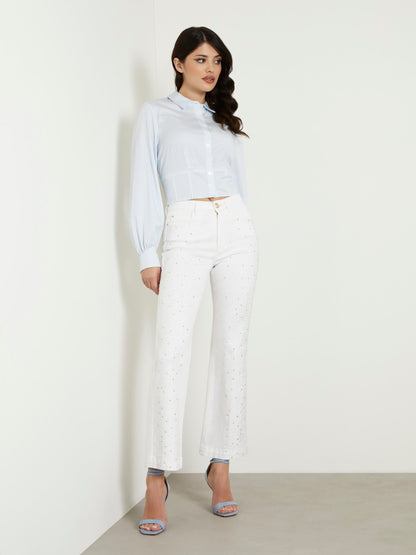 High rise flare denim pant