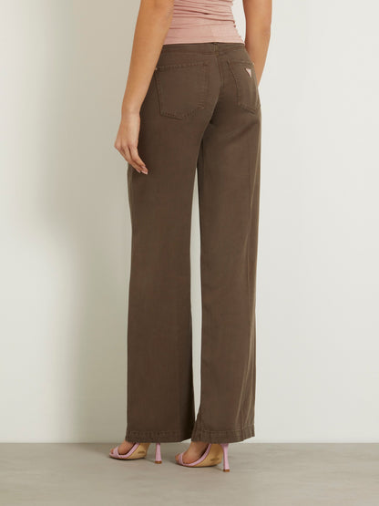 Mid rise wide leg pant