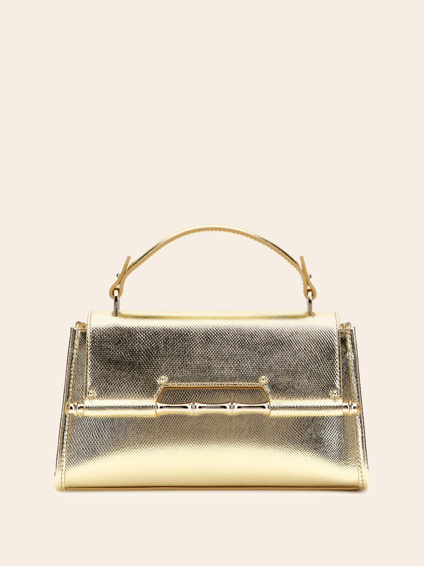 Iris laminated genuine leather handbag