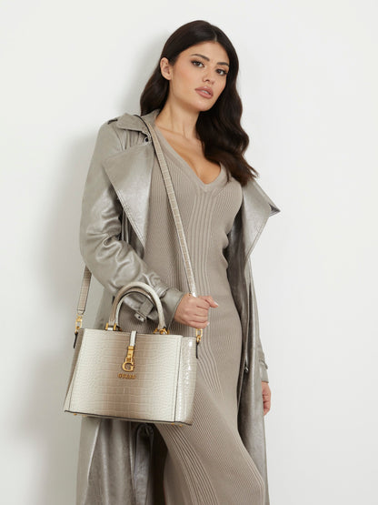 G James croc print handbag