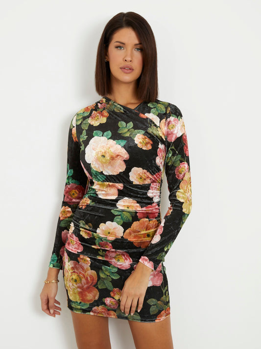 Bodycon velvet mini dress