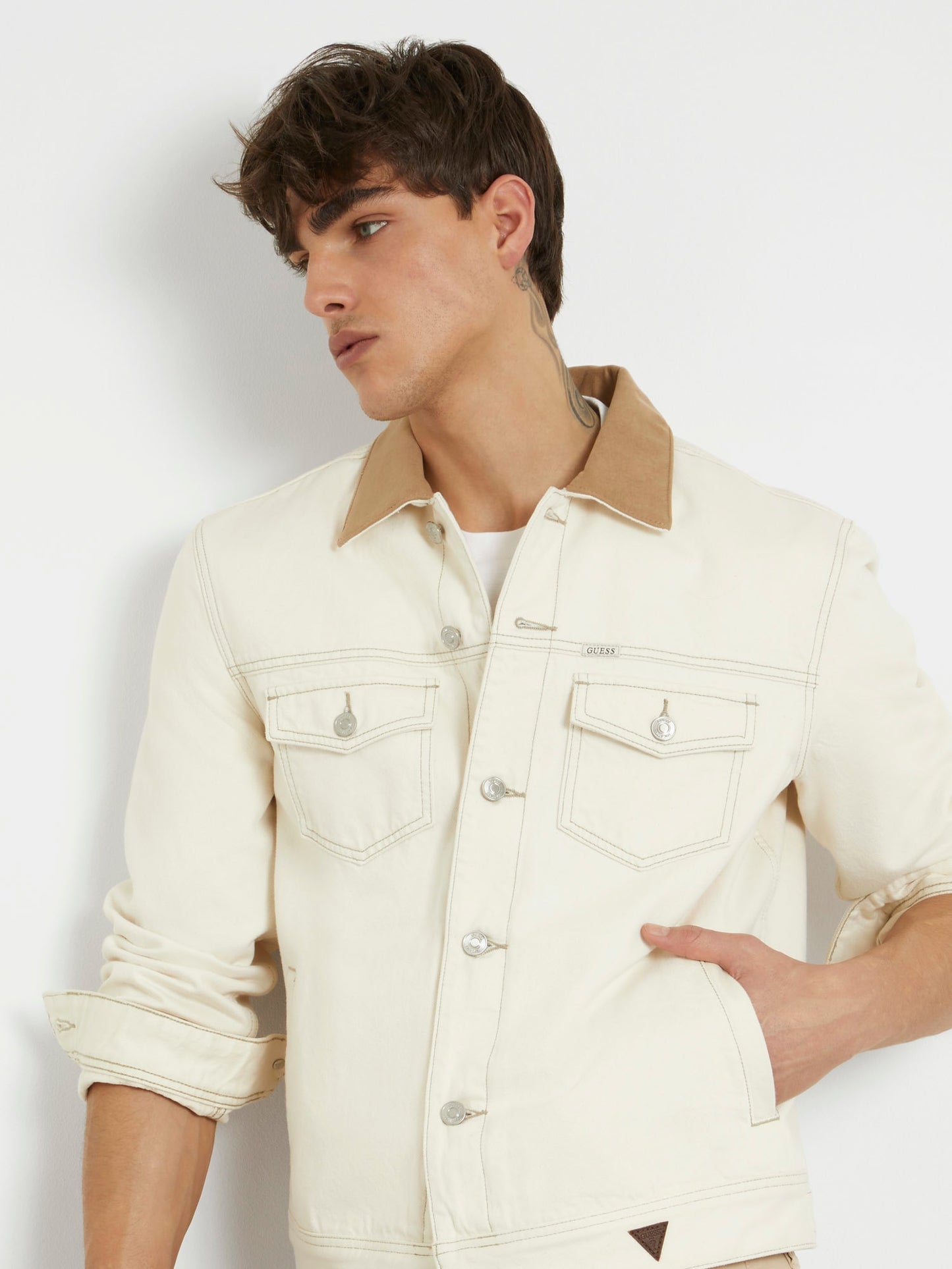 Faux suede inserts jacket