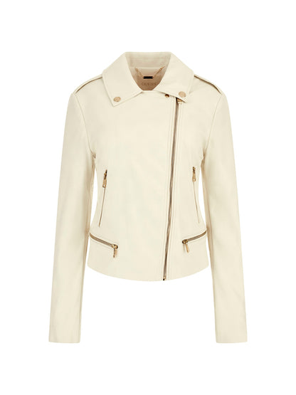 Faux leather biker jacket