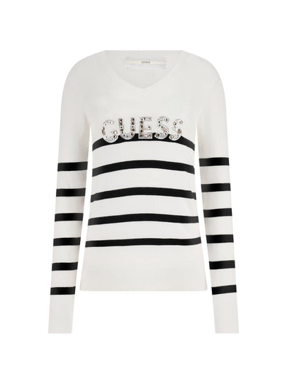 Rhinestones front logo sweater