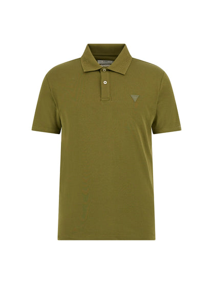 Embossed logo collar polo