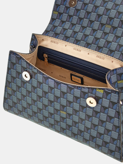 Hallie geometric-print handbag