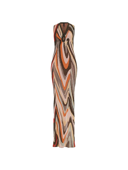 Marciano geometric print long dress