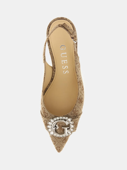 Branca 4G logo sling backs