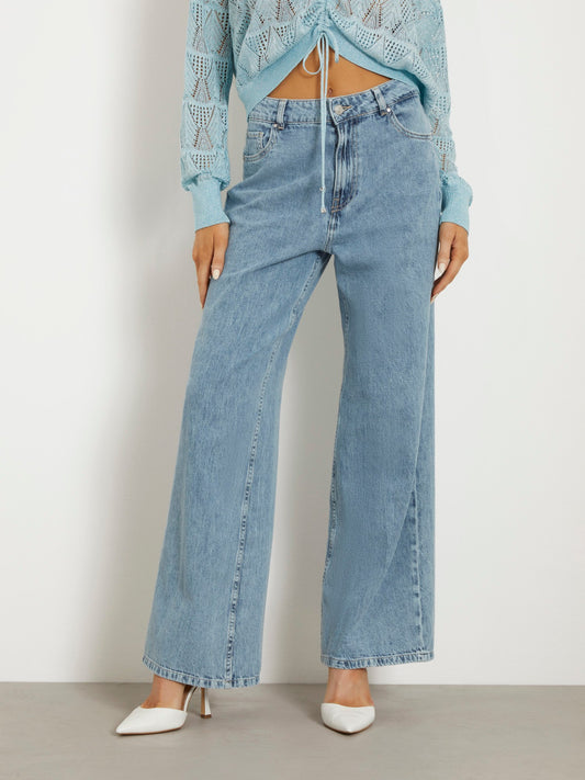 Wide leg denim pant