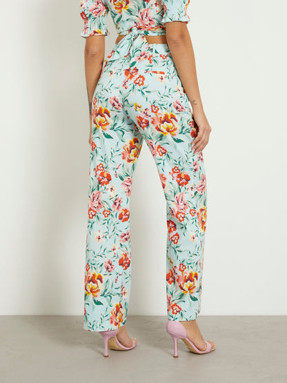 Floral print straight pant