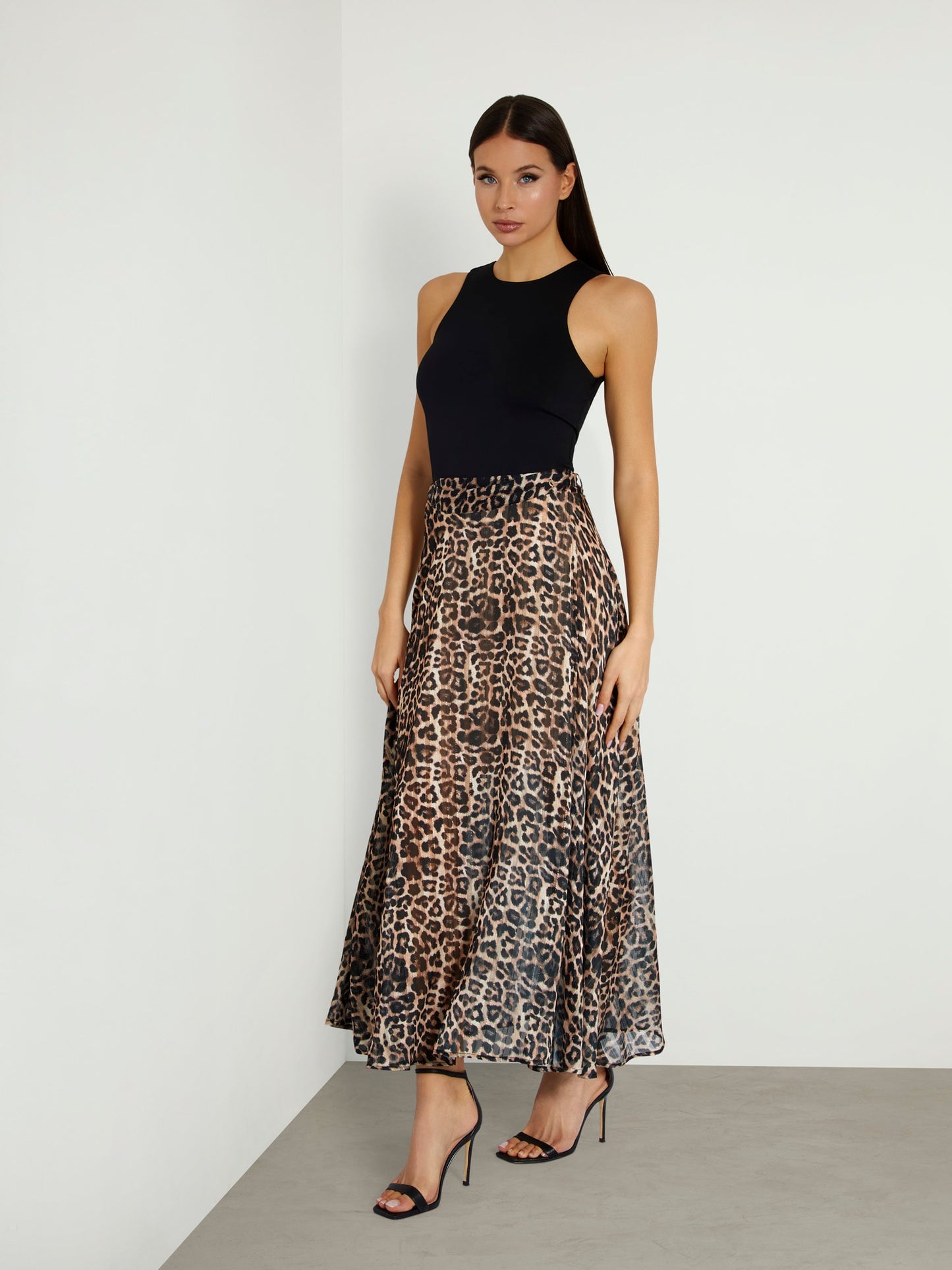 All over print long skirt