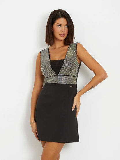 Rhinestones mini dress